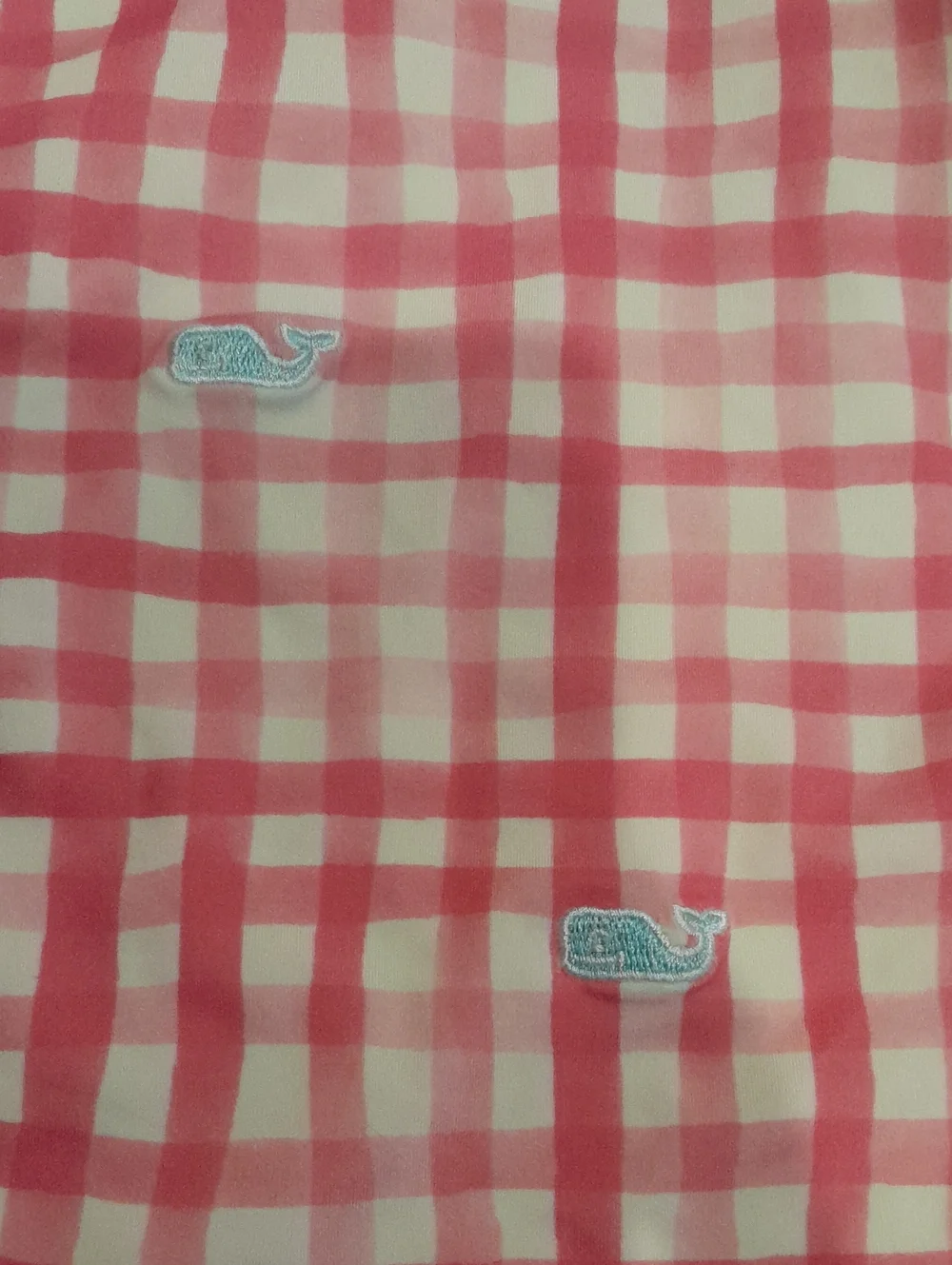 Vineyard Vines Girls White And Pink Checkered Tankini Set, Girls Size L